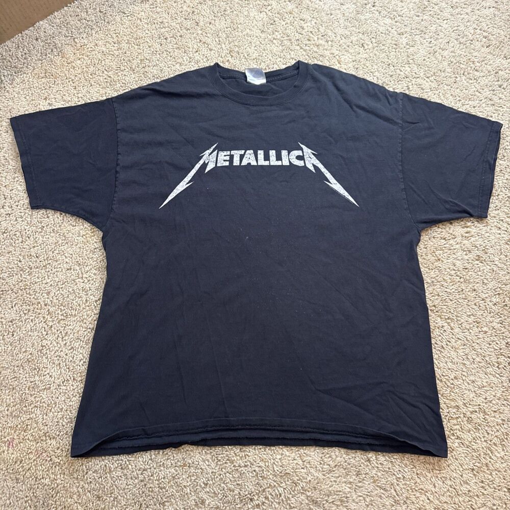 Vintage Style Metallica 2010 Tour T Shirt Band Rock Black 2XL Size